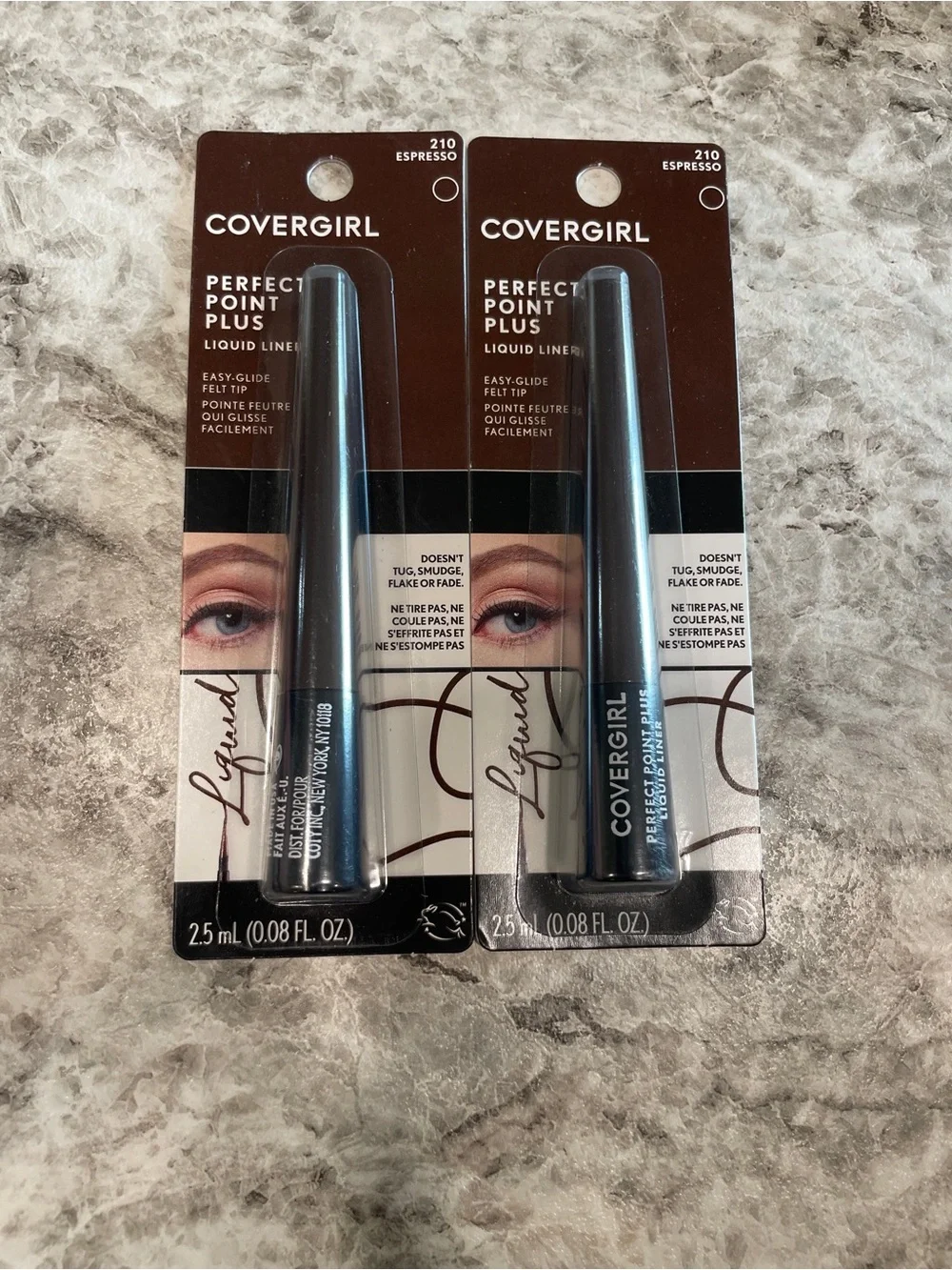 COVERGIRL Perfect Point Plus Liquid Liner - Espresso Brown (210)- 2 New